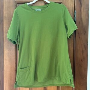 Duluth Trading Knit Tunic Top Shirt Women’s Large Green Front Pocket Soft